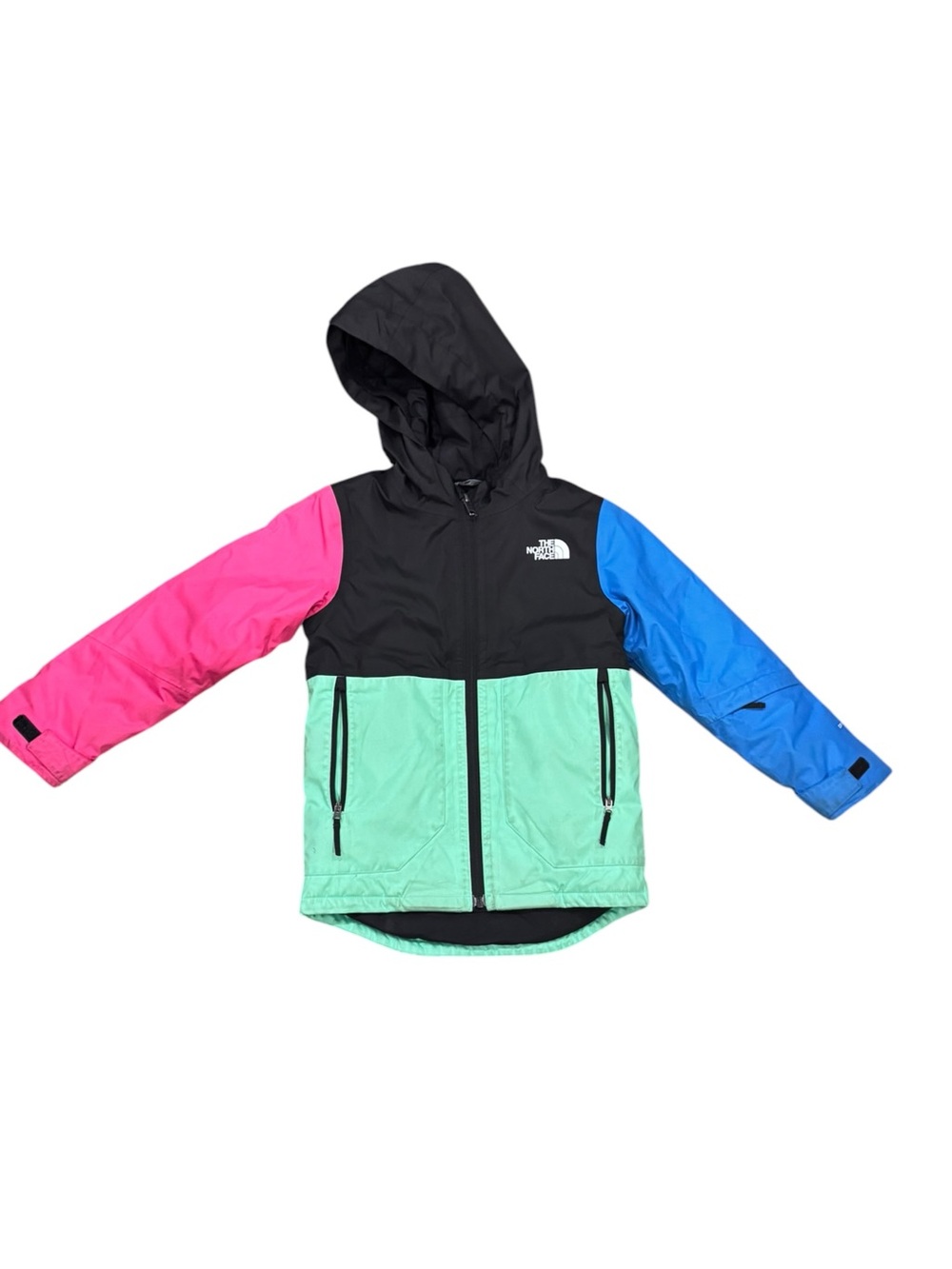 The North Face Colorblock Hooded Jacket - Black, Pink, Blue, Mint Sz 5
